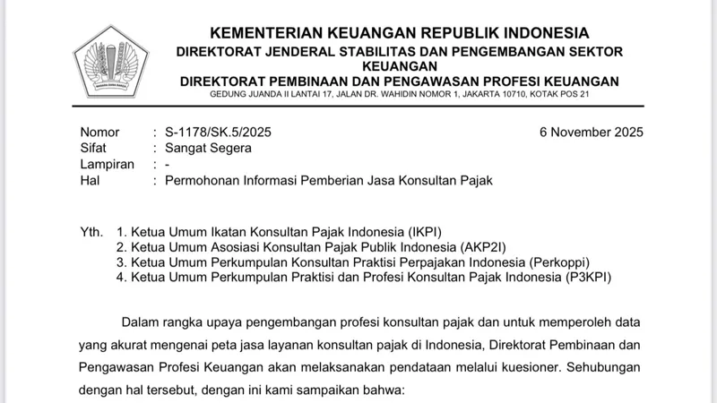 Kemenkeu Lakukan Pemetaan Jasa Layanan, PPPK Minta Konsultan Pajak Isi Kuesioner