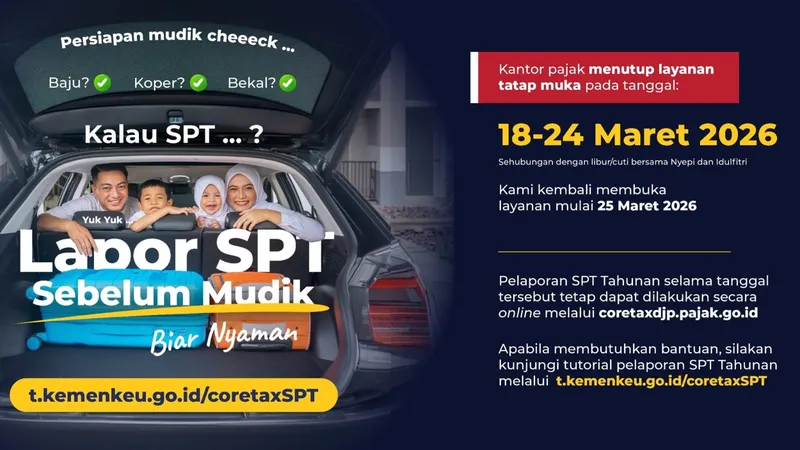 Libur Nyepi-Lebaran, Layanan Tatap Muka DJP Kembali Dibuka 25 Maret 2026