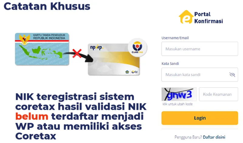 Registrasi NIK Pegawai Secara Massal Tidak Mengubah Status Wajib Pajak Menjadi Aktif