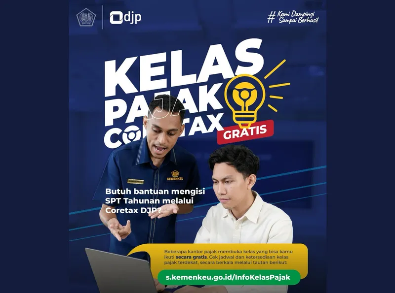 DJP Gelar Kelas Coretax Tanpa Dipungut Biaya, Dampingi Pengisian SPT Tahunan bagi Orang Pribadi