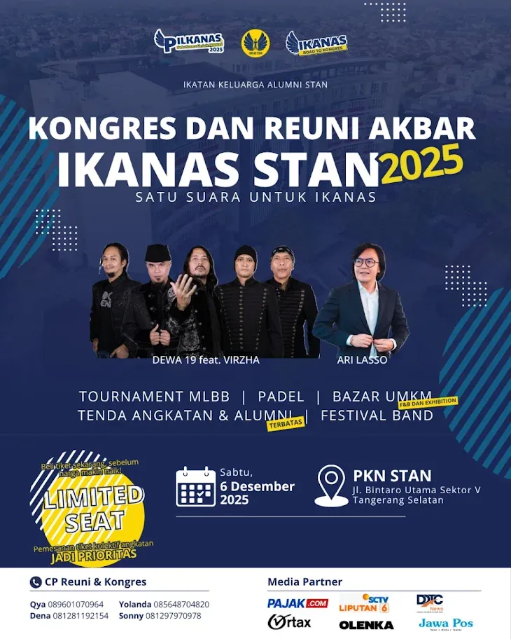 Ajang Pemilihan Ketua Umum Terbuka, IKANAS STAN Gelar Kongres dan Reuni Akbar 2025